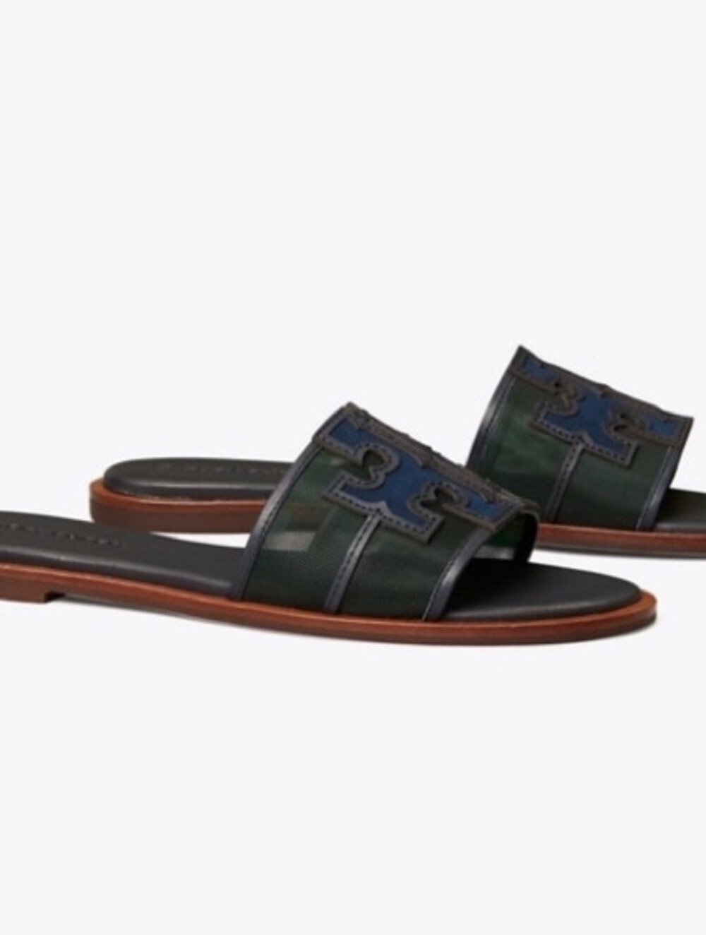 Tory Burch Ines Mesh Slide Navy Blue Size 9